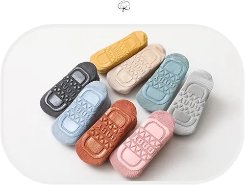 Miniatura 7 de Calcetines antideslizantes para bebé, 8 pares de calcetines antideslizantes para recién nacidos, con empuñaduras, calcetines de tobillo unisex