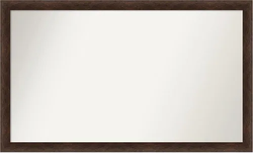 Miniatura 231 de Amanti Art Espejo de pared personalizado no biselado (24 x 27 pulgadas), marco estrecho de nogal chipre - varios tamaños personalizados - Espejo