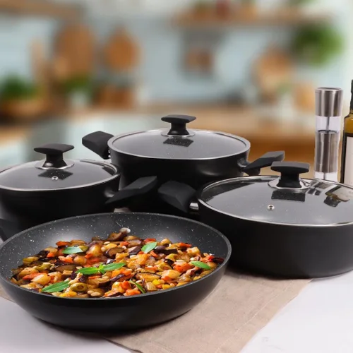 Miniatura 2 de Serenk Juego de ollas y sartenes de acero inoxidable, antiadherentes, 7 piezas, utensilios de cocina no tóxicos, utensilios de cocina de inducción