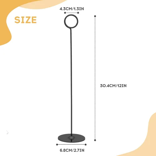 Miniatura 2 de Urban Deco 24PK Porta números de mesa y porta tarjetas de mesa de 12 pulgadas, porta tarjetas de acero para fotos, letreros de comida, notas