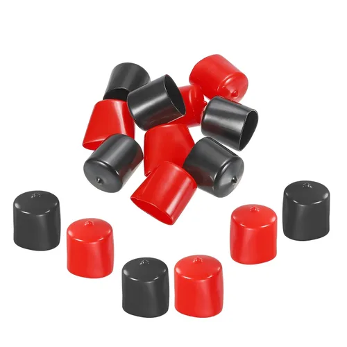 Miniatura 48 de MECCANIXITY 50 unids tapas de goma Surtido de 0.079 in PVC vinilo tornillo rosca protector para tornillo tornillo negro rojo