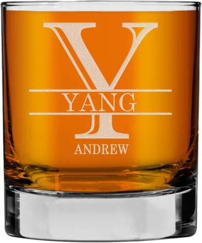 Miniatura 18 de Monograma grabado de cristal de whisky Rocks de 11 onzas (letra S), regalos de bourbon personalizados de la A-Z para hombres, día del padre, vidrio