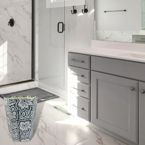 Miniatura 7 de Fern Trail Cesta de Basura de 3.3 Galones Pequeña Cesta de Basura Decorativa con Estampado en Bloque Sala de Estar, Dormitorio, Baño Ecológica