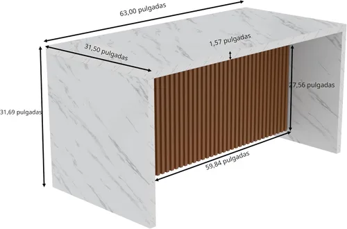 Miniatura 2 de Mesa de comedor grande de mármol de imitación de 63 pulgadas para 4-6 personas, mesa de isla de cocina con luces LED, mesa de comedor de cocina
