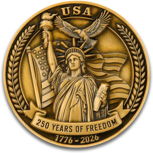 Miniatura 9 de Moneda conmemorativa de aleación de zinc del 250 aniversario de Estados Unidos - Estados Unidos de América Liberty & Courage 1776-2026