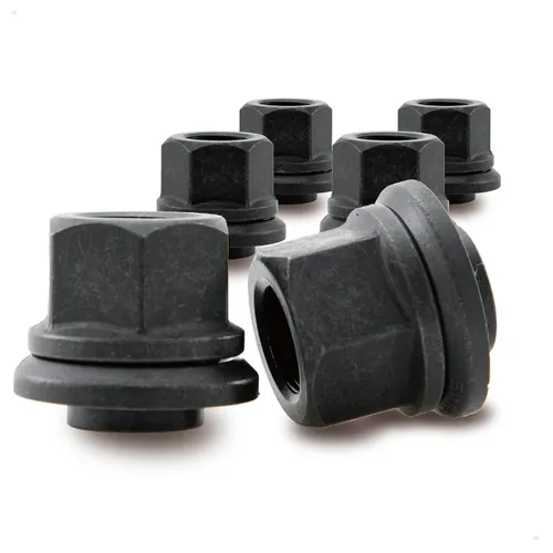 Miniatura 7 de Tuerzas de rueda con brida de manga de 6mm de dos piezas 10 piezas, M22x1.5 Hex: 33mm Negro para camiones pesados, camiones semirremolque, adecuó