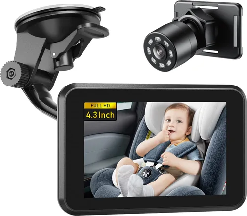 Miniatura 6 de Cámara de Coche para Bebé Itomoro USB, Monitor de Bebé para Coche de 4.3" HD con Cámara y Visión Nocturna, Espejo de Coche para Bebé de Seguridad