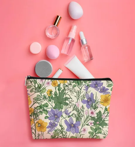 Miniatura 3 de Bolsa de maquillaje floral, bolsa de cosméticos de flores, bolsa de maquillaje estética, bolsa de maquillaje pequeña, bolsa de maquillaje para Flor 1