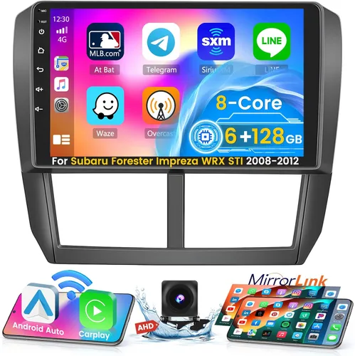 Miniatura 9 de Roinvou [2G+64G] para Subaru Forester Impreza WRX STI 2008 2009 2010 2011 2012 Radio de coche con Carplay inalámbrico/Android Auto, 9 pulgadas