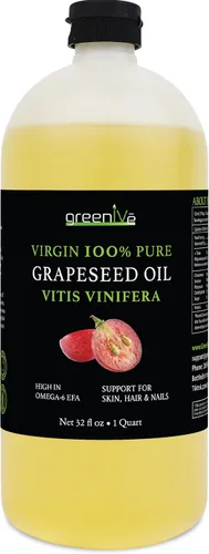 Miniatura 8 de GreenIVe Aceite de semilla de uva cultivado naturalmente 100% puro prensado en frío sabor ligero alta temperatura cocina 32 oz