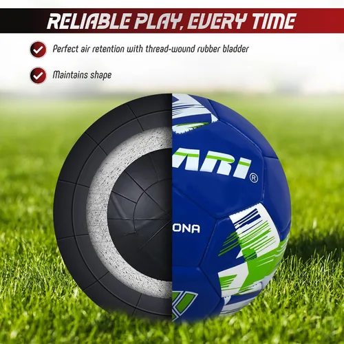 Miniatura 6 de Vizari Verona - Balón de fútbol para exteriores con carcasa TPS duradera y vejiga de butilo reforzada, pelota de fútbol juvenil ideal para práctica