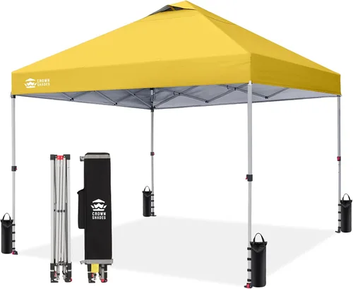Miniatura 16 de CROWN SHADES Toldo desplegable de 8 x 8 pulgadas, tienda de campaña de playa con instalación CenterLok de un empuje, parasol fácil para exteriores