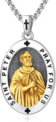 Miniatura 10 de Eusense Saint Necklace Sterling Silver 925 Protection Jewelry for Men Women Patron St Medals Amulet Pendant