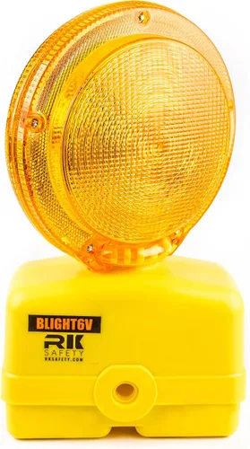 BLIGHT6V Premium 03-10-3WAY6V - Luz de barricada de policarbonato de alta calidad, visibilidad de 2 lados, fotocélula recubierta UV, 1 unidad