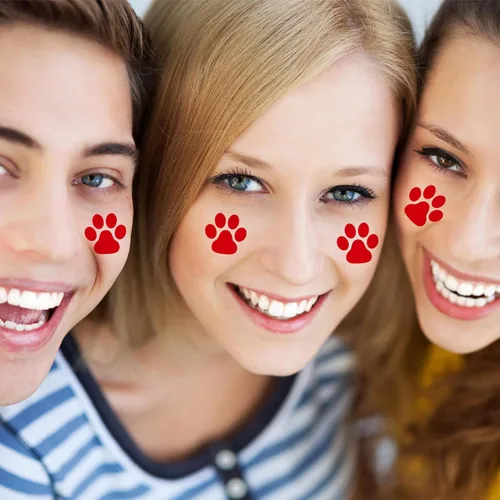Miniatura 6 de Harloon 20 hojas de 300 tatuajes de huellas de patas, tatuajes temporales para la cara, calcomanías de perro extraíbles para animar patrulla