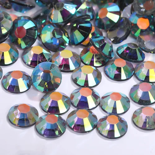 Miniatura 3 de 10000 diamantes de imitación de resina de 0.118 pulgadas, parte trasera plana transparente, color negro azabache AB para manualidades, zapatos