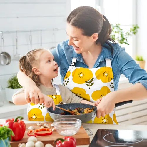 Miniatura 6 de Mommy and Me Apron Set, 2PCS Matching Aprons for Kids and Adults with Pocket, Adjustable Cute Kids Apron for Backing