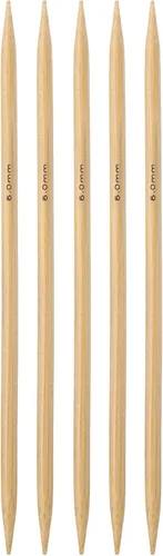 Miniatura 10 de Harfington - 5 piezas de agujas de tejer de bambú de doble punta, tamaño US 1 (2.25 mm), carbonizadas, 7.9 pulgadas (20 cm) rectas para tejer a