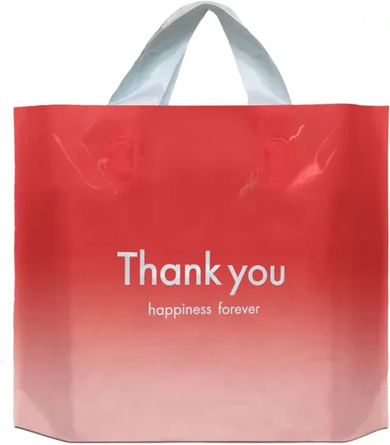 Miniatura 27 de 50 bolsas de plástico de 9.8 x 11.8 pulgadas, bolsas de compras al por menor, bolsas de boutique con asas, hermoso día (más patrones disponibles)