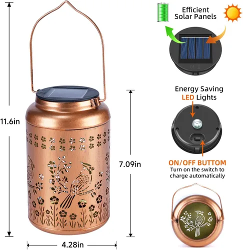 Miniatura 5 de Regalos para el Día del Padre, faroles solares para exteriores, impermeables, decoración de jardín, regalos de cumpleaños para mujeres, hombres
