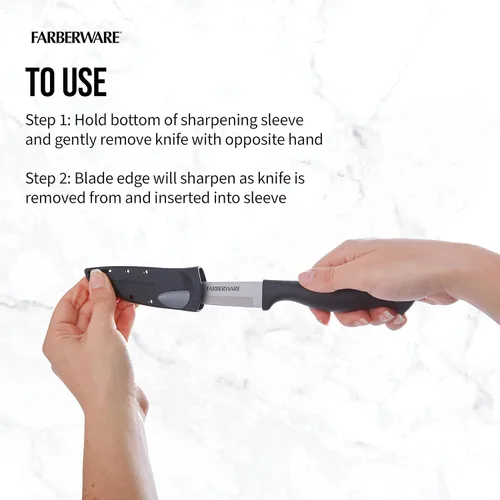 Miniatura 5 de Farberware Edgekeeper - Cuchillo de pelar de 3.5 pulgadas con cubierta autoafilante, cuchillo de cocina de acero inoxidable de alto carbono