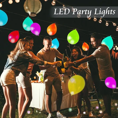 Miniatura 7 de 50 luces de globo, mini luces LED, redondas, largas esperas, lámpara de bola para linterna de papel, fiesta de cumpleaños, Navidad, Halloween, Azul