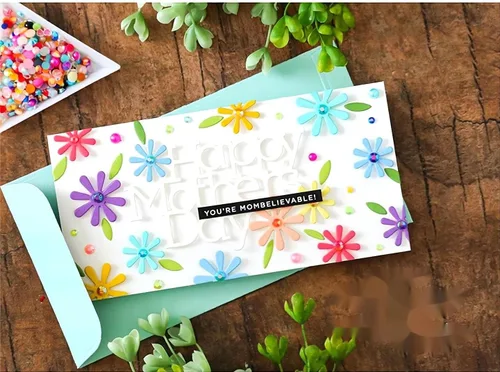 Miniatura 6 de Troqueles para hacer tarjetas, troqueles de corte de metal para el Día de la Madre, troqueles de papel para álbumes de recortes, suministros