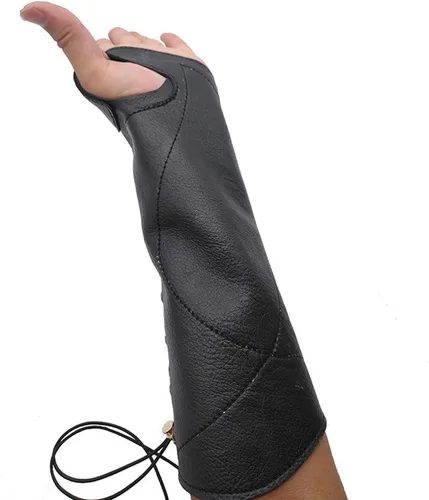 Miniatura 8 de PU cuero tiro con arco protector de brazo protector de mano de arco largo caza tiro