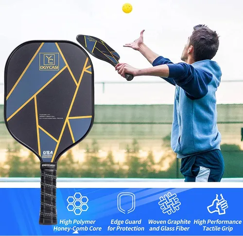 Miniatura 9 de YC DGYCASI Pickleball Paddles Set of 2, USAPA Approved Carbon Fiber Pickleball Set, Lightweight Pickle Ball Rackets 2 Pack, 2 Outdoor Pickleball, 2