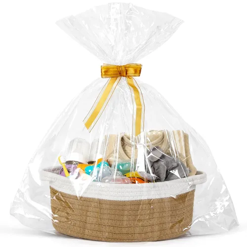Miniatura 9 de Paquete de 4 canastas pequeñas tejidas con asas, cesta de almacenamiento de cuerda de algodón, bonita cesta de regalo para bebé para guardería, Gris