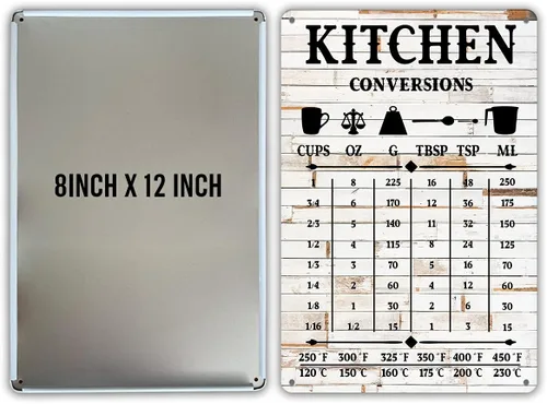 Miniatura 2 de QIONGQI Letrero de cocina divertido (metal), diseño de estaño para decoración de pared, letrero de conversión de cocina rústica de granja