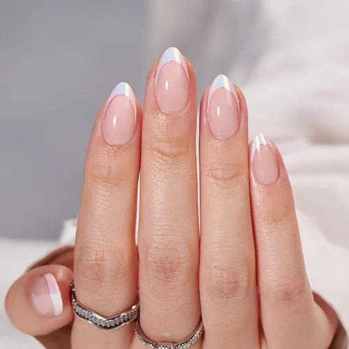 Miniatura 42 de BTArtbox Uñas Postizas Blancas Cortas a Presión - Uñas Postizas de Gel Suave en Forma de Almendra, Uñas Blancas con Pegamento para Uñas, Uñas