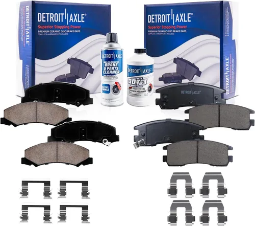 Miniatura 81 de Detroit Axle - Pastillas de Freno Delantero Izquierdo Reemplazo de Pinza de Disco para Dodge Ram 1500 Dakota Mitsubishi Raider - Juego de 3 piezas