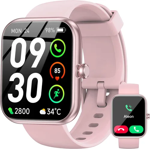 Reloj inteligente con Alexa integrado, pantalla táctil HD de 1.83 pulgadas, notificaciones/llamadas Bluetooth, IP68 impermeable, más de 120 modos