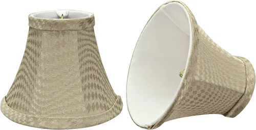 Aspen Creative 30060-2A, pantalla de lámpara de araña con clip, color beige oscuro, 3 pulgadas superior x 6 pulgadas inferior x 5 pulgadas de altura