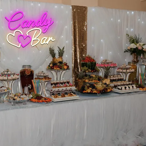 Miniatura 7 de Letrero de neón de barra de caramelo para decoración de pared, letreros LED de 15.4 x 11.8 pulgadas para negocios, luces de neón regulables por USB