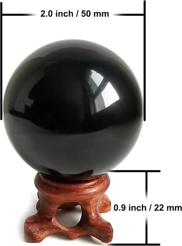 Miniatura 6 de Mina Heal Esfera de obsidiana negra para meditación, Feng Shui y adivinación: auténtica bola de cristal de obsidiana para protección y limpieza