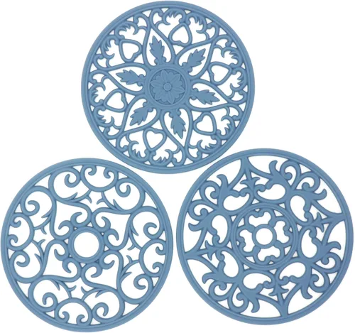 Miniatura 10 de Salvamanteles para platos calientes, salvamanteles de silicona para ollas y sartenes, salvamanteles tallados para cocina, tapete multiusos