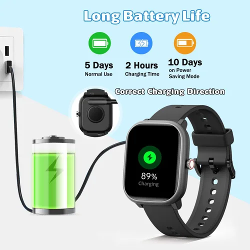 Miniatura 8 de Reloj inteligente para niños y niñas sin necesidad de APP/teléfono, reloj deportivo para niños de 1.8" IP68 resistente al agua, podómetro, monitor