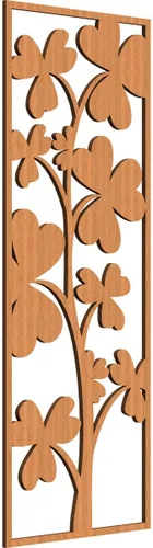 Miniatura 198 de 9 3/8 pulgadas de ancho x 24 3/8 pulgadas de alto x 1/4 pulgadas de alto, Bradford Paneles de pared decorativos de madera de calado, roble rojo rojo