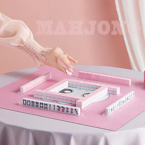 Miniatura 8 de drizzle Juego de Mahjong Mini de Viaje Rosa de 20mm con Instrucciones - 146 Azulejos Portátiles - para Principiantes con 4 Piezas de Estantes 2