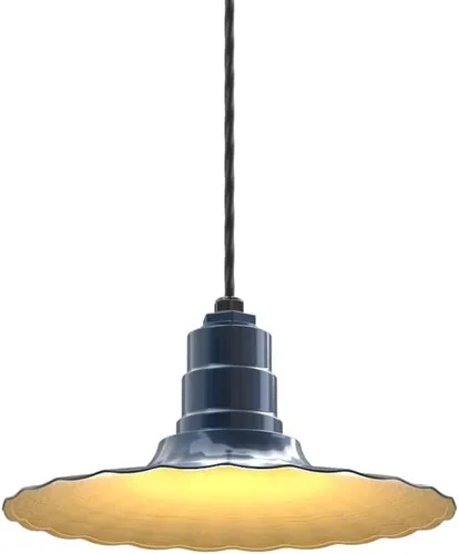 Miniatura 70 de Steel Lighting Co. Colgante Eagle Rock Lámpara montada en el techo Onda radial de 16 pulgadas vástago de 12 pulgadas Acero resistente