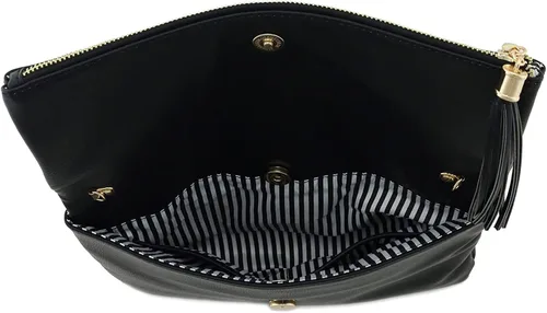 Miniatura 5 de Solene Bolsas de mano de sobre para mujer, billetera cruzada con borlas y correa de cadena, elegante bolso de noche
