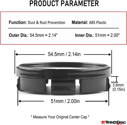 Miniatura 2 de RTrhinotuning 4 tapas centrales de rueda de 2.146 in para llanta compatibles con Ford Mustang 2015-2024 Edge 2012-2018 Focus 2012-2018, OD: 2.15