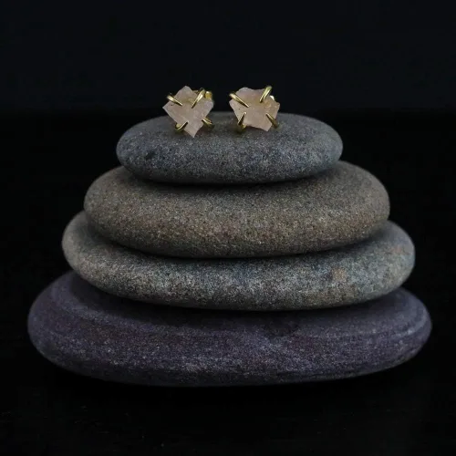 Miniatura 7 de Pendientes de tuerca de piedra preciosa cruda, idea de regalo para el día de la madre, graduación, moda de verano