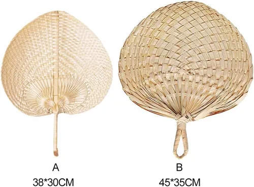 Miniatura 2 de Forart Abanicos de mano de rafia natural hechos a mano, exquisito abanico de palma, abanicos de rafia hechos a mano, recuerdos de boda para bodas