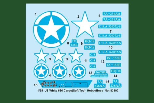 Miniatura 4 de Hobby Boss US White 666 Kit modelo camión de carga (parte superior suave), HY83802