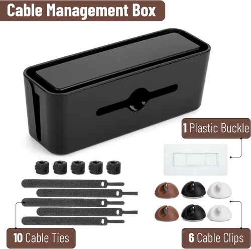 Miniatura 2 de Bates - Caja de gestión de cables, pequeña, caja organizadora de cables, caja organizadora de cables, organizador de caja de cables, caja de gestión
