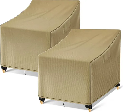 Miniatura 7 de WLEAFJ Fundas Impermeables para Sillas de Exterior, Fundas Negras para Muebles de Patio y Césped, Funda de Asiento Profundo para Sillón de Patio