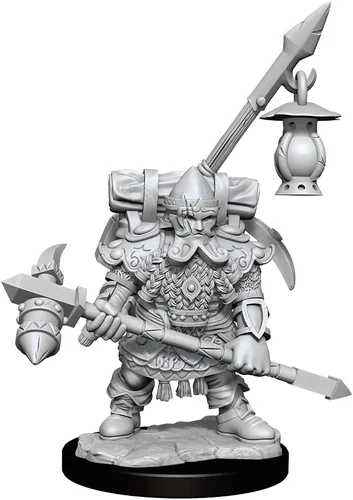 Miniatura 4 de WizKids D&D Frameworks: Dwarf Fighter Male - Sin pintar y sin ensamblar